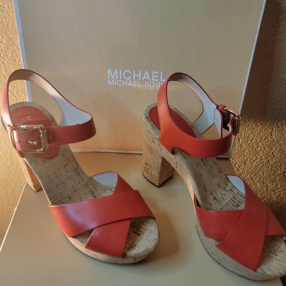 Michael Kors Natalia Platform Mandarin Leather Shoe 9 - Picture 1 of 5